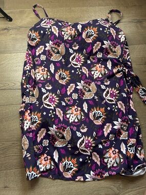 Lands' End Purple Floral  Swim dress
